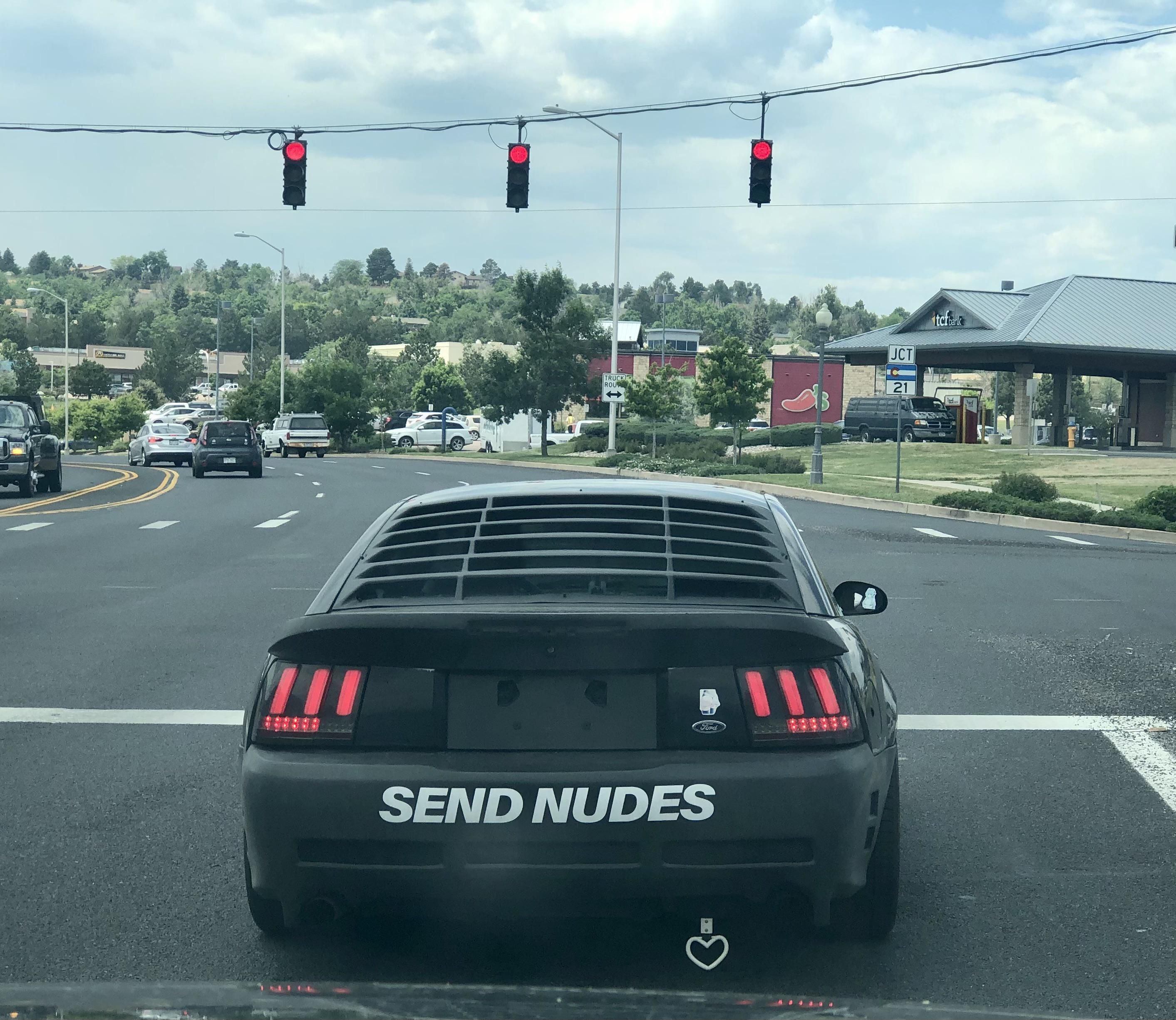 The SEND NUDES says, “perv”, but the heart muffler says, “hopeless romantic”.