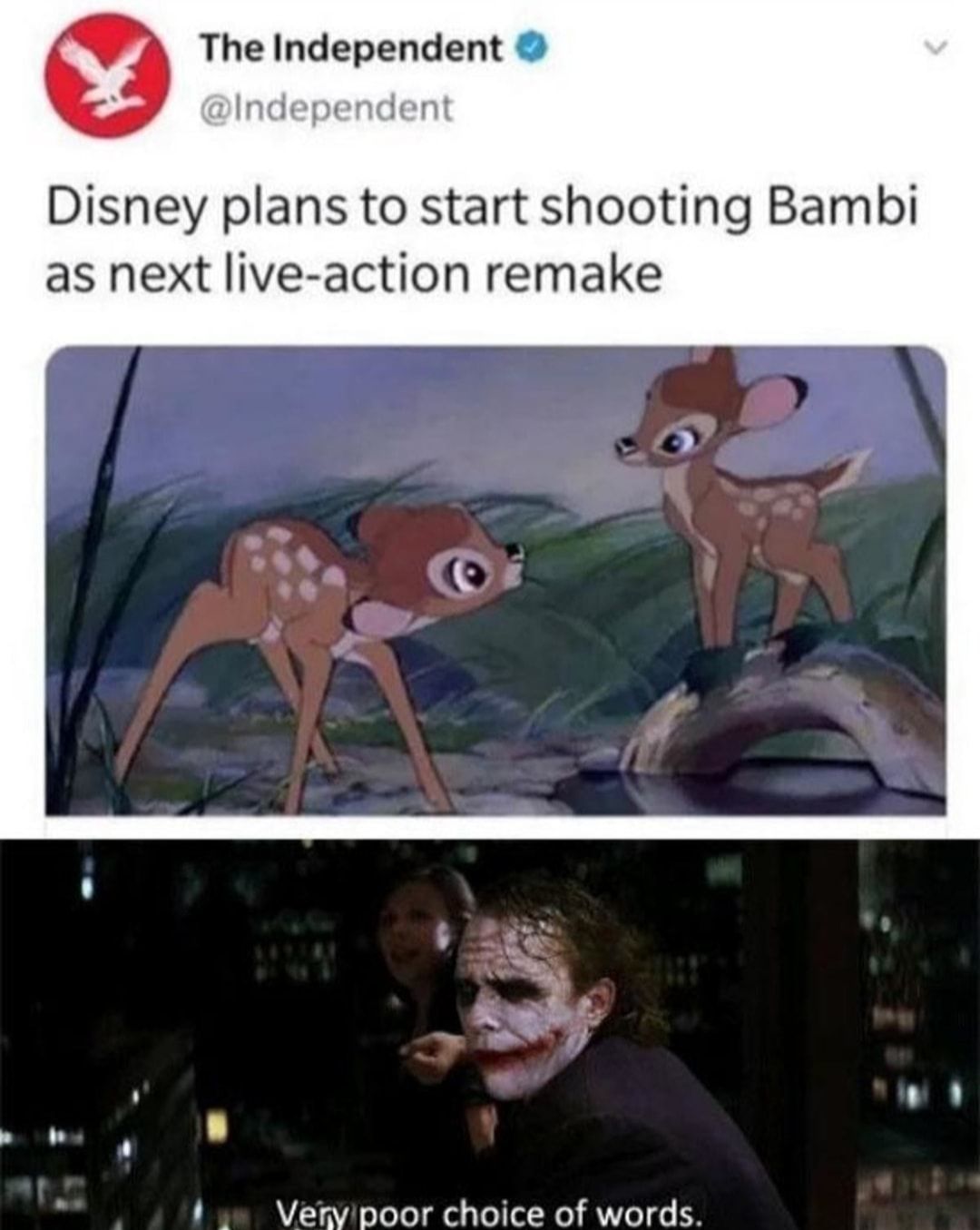 I hope Bambi's black