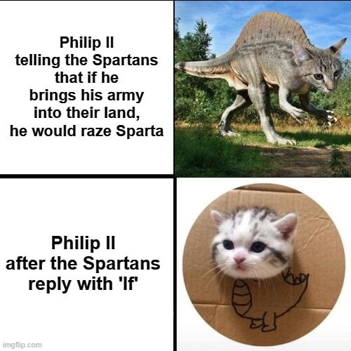 The 'Laconic Dino-Kitty'; Sparta's fiercest weapon...