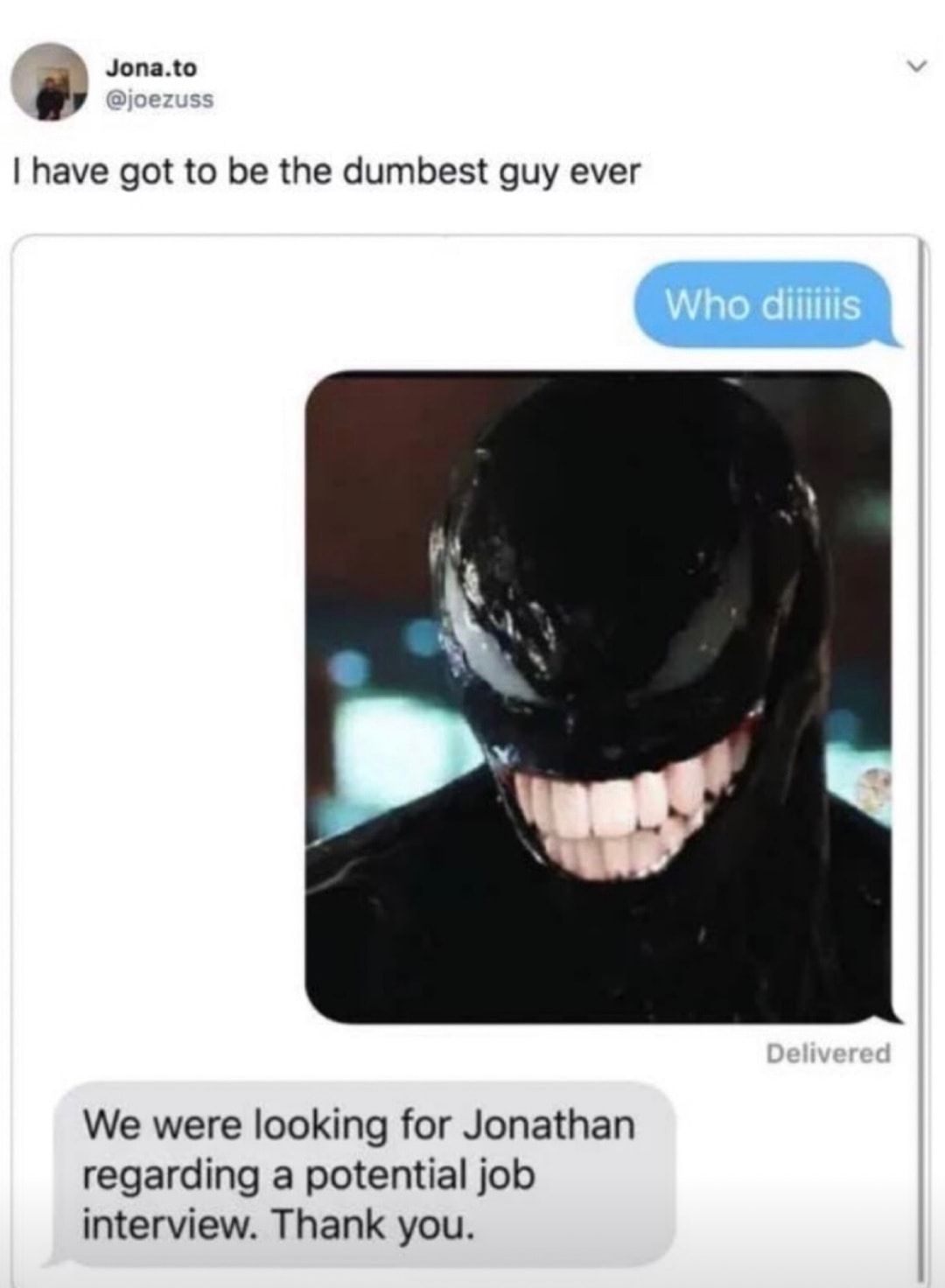 I also would not hire him venom is a shit movie