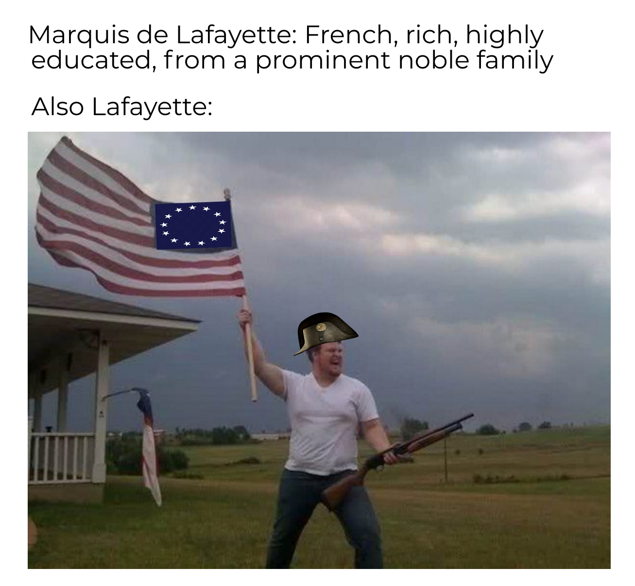 Lafayette really bled Red, White, & Blue