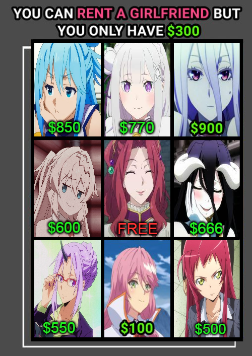 Which's girl you'll rent?