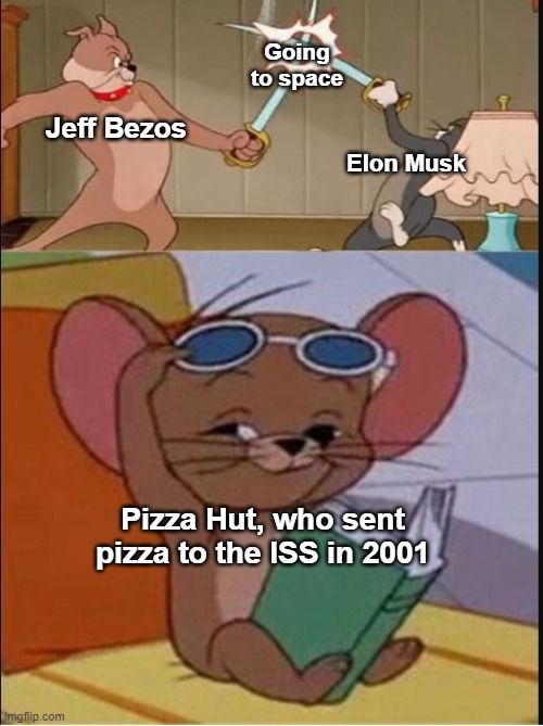 No matter how hard they try, Jeff and Elon cannot out pizza the hut