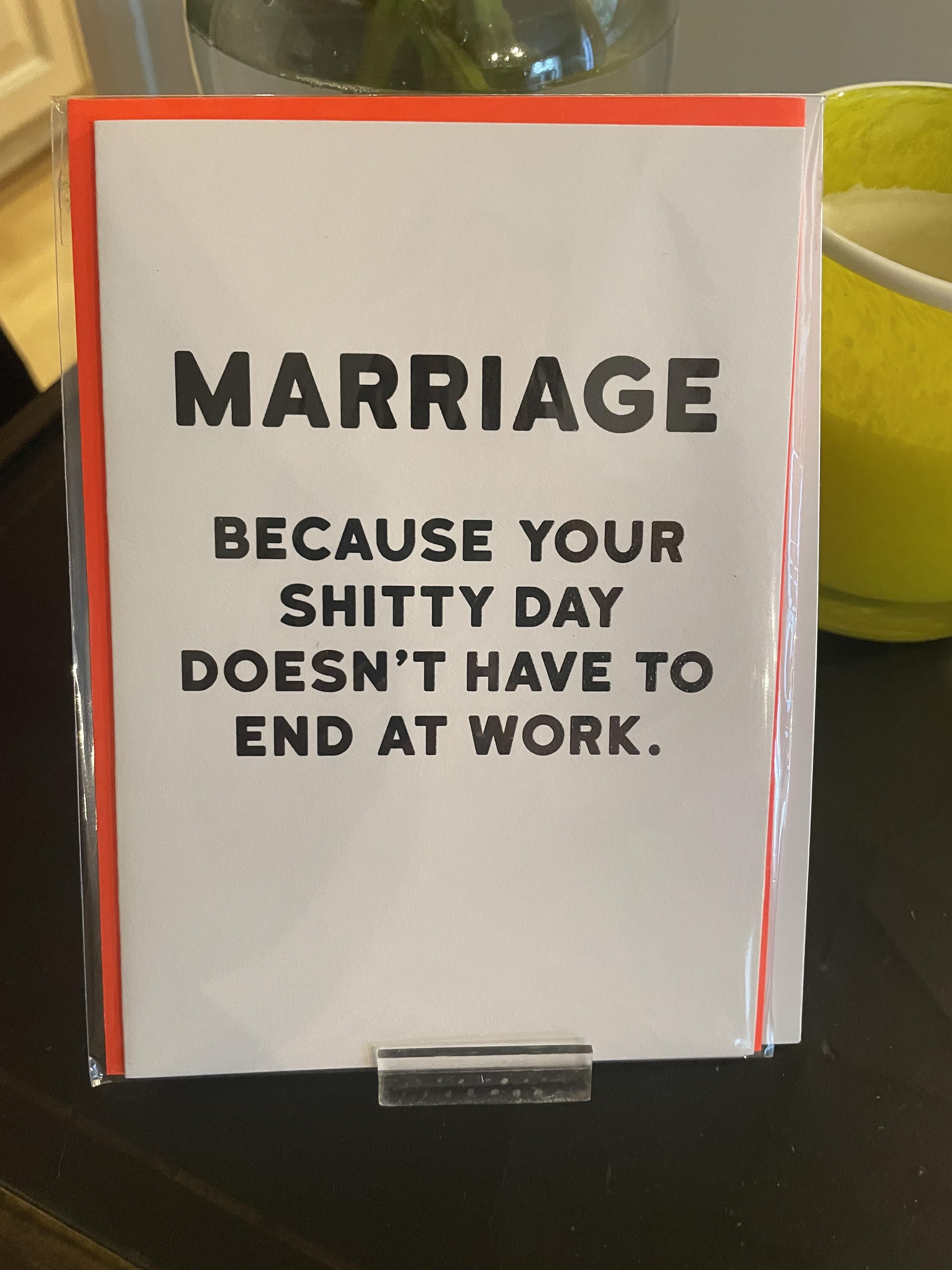 This card my friend got after announcing her divorce