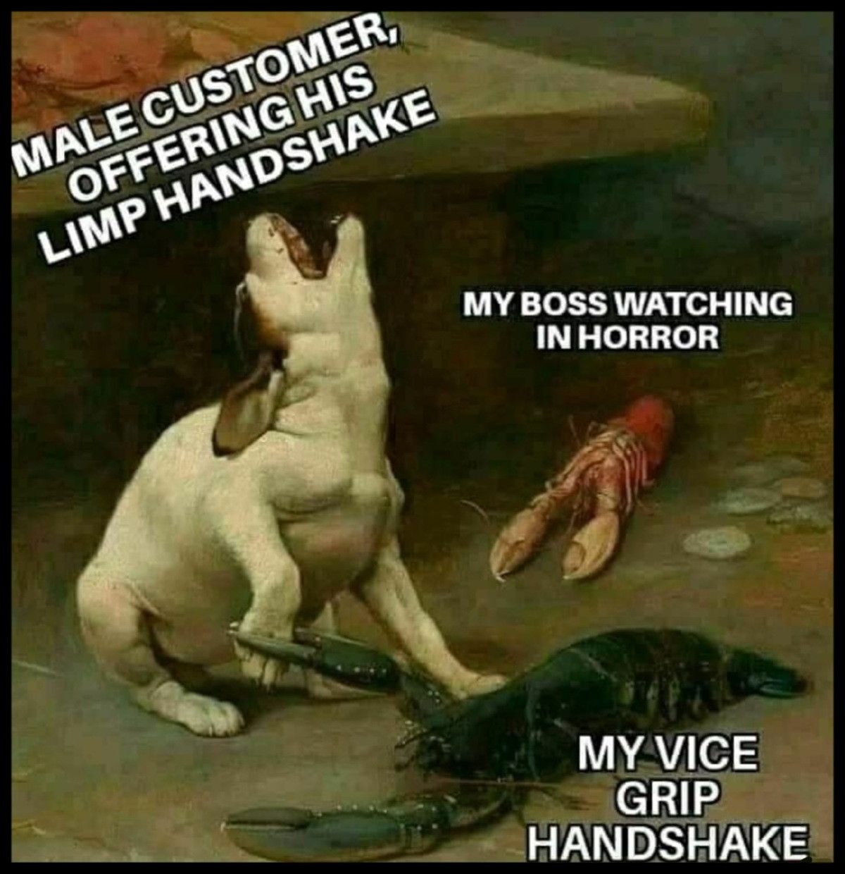 give em the firm handshake son
