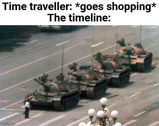 'Huh... lots of traffic today in Tiananmen Square'