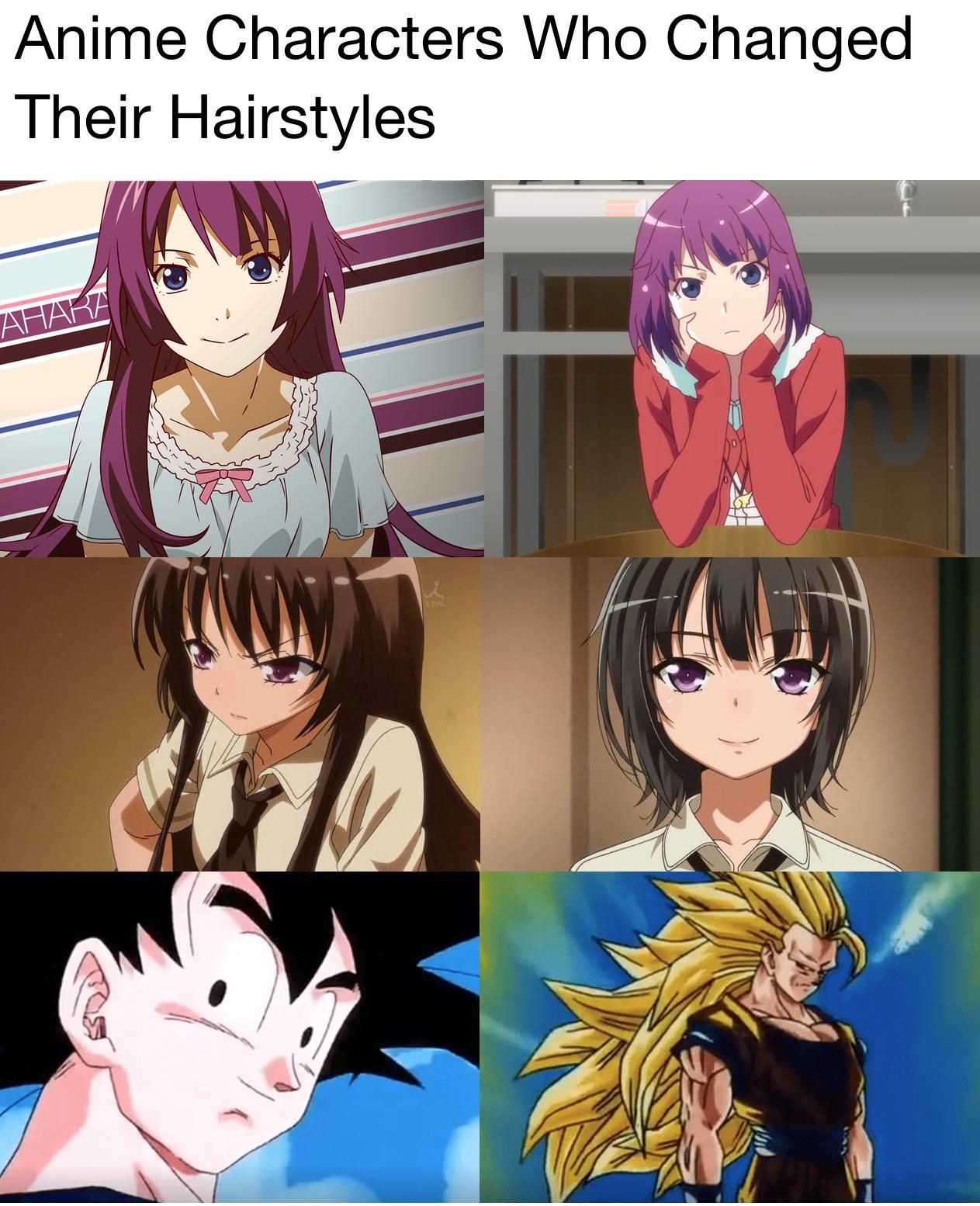 Anime characters who changed their hairsyles
