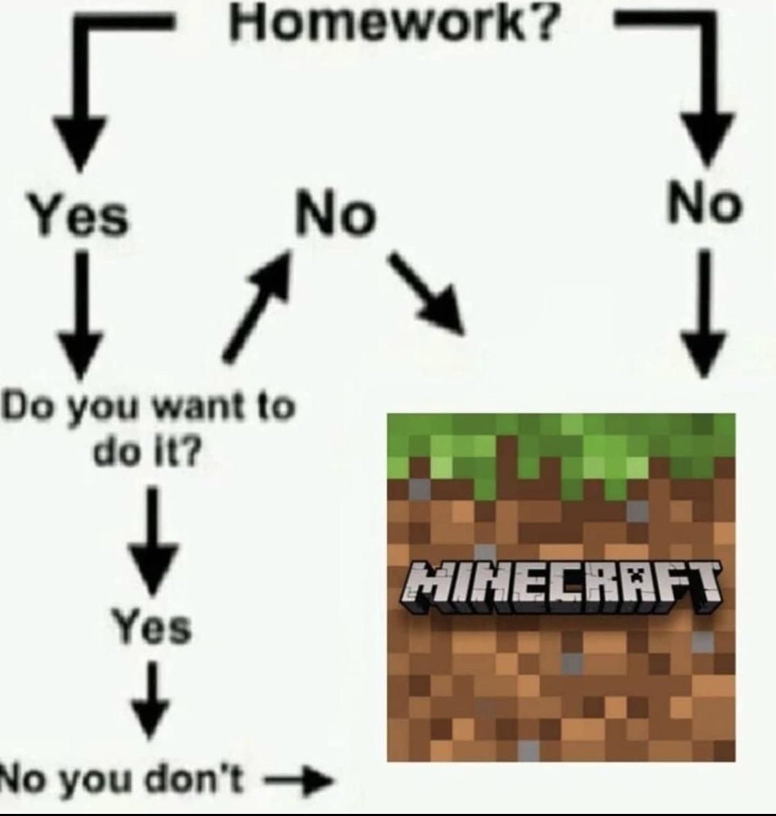 Every excuse is ok for playing minecraft