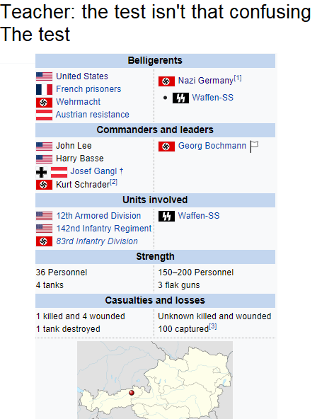 in the battle for castle itter, it was the only time the United States army collaborated with the German Wehrmacht and fought against the Waffen SS
