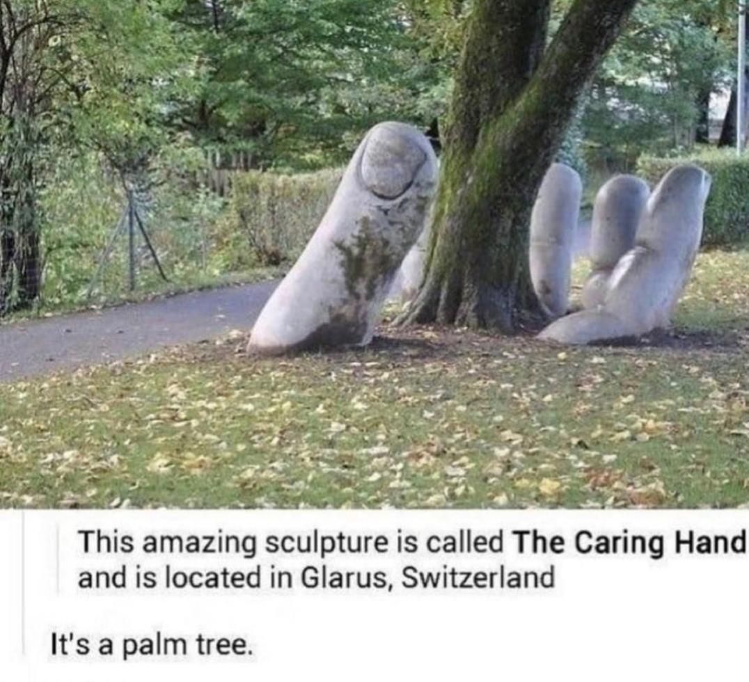 get it? because the tree... is in his palm. haha