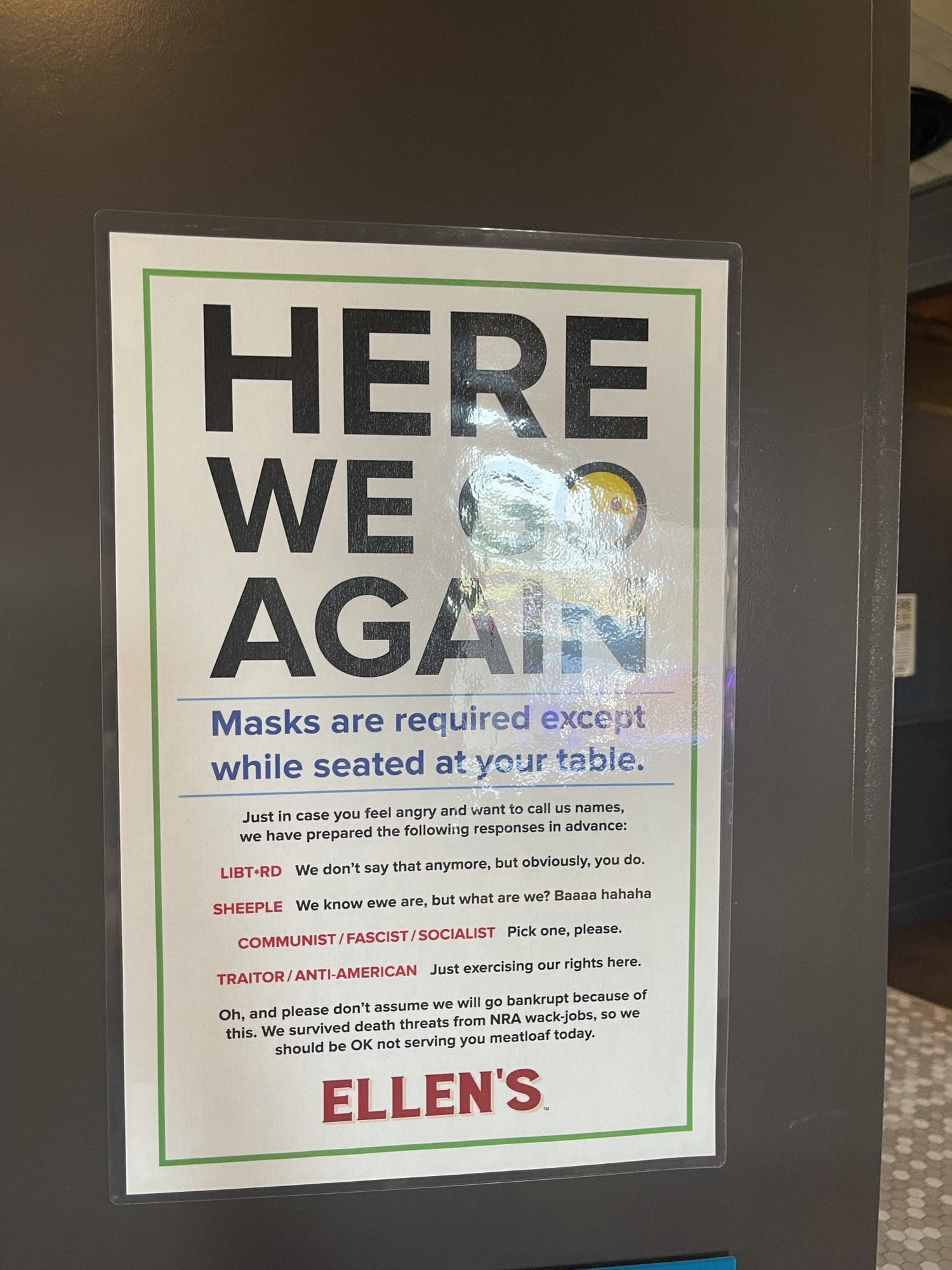 Sign at my local brunch spot