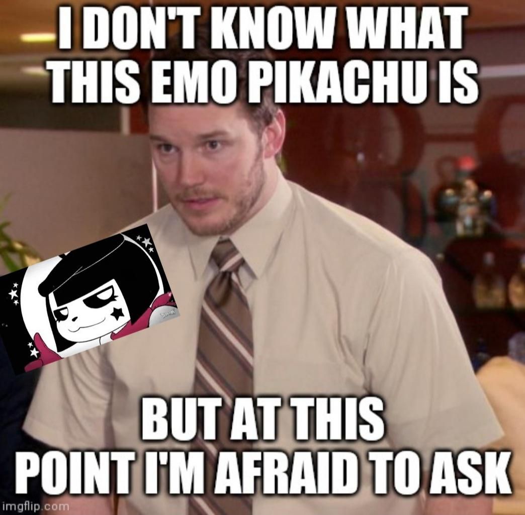I just imagine it's a smug emo pikachu