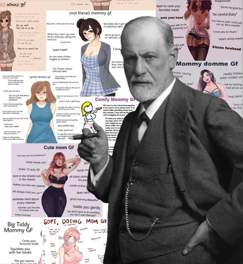Hidden behind Freud is the literal mommy gf