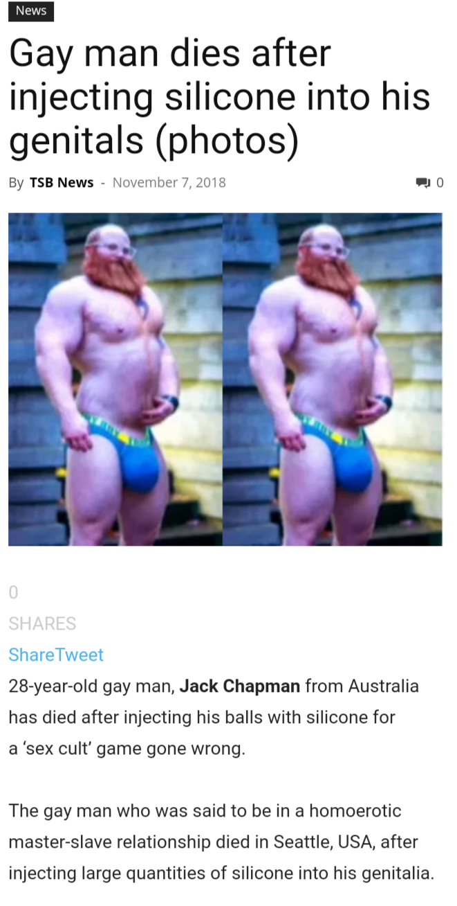 Having the big gay can kill