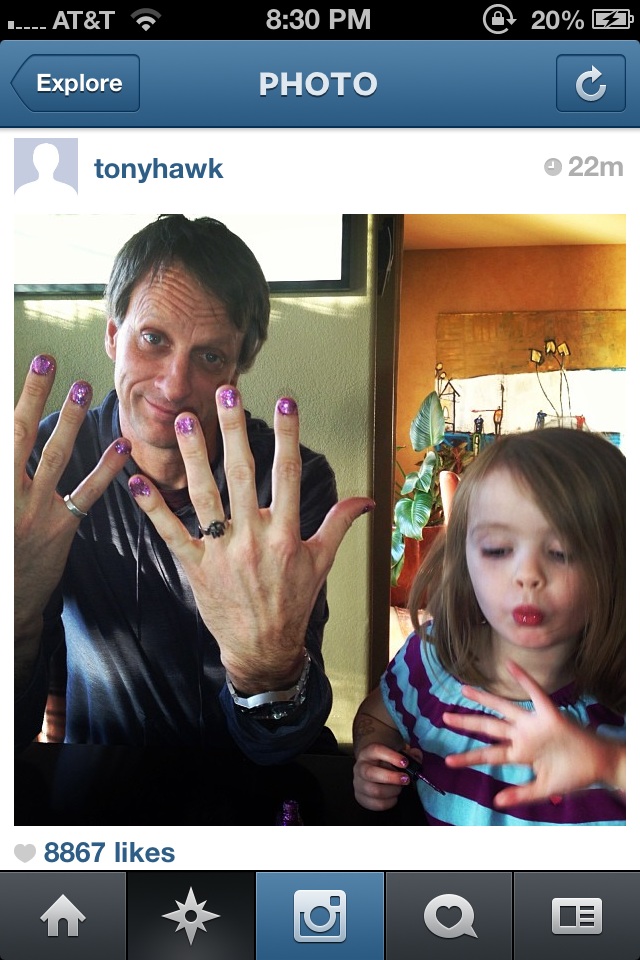 Tony Hawk and his daughter. Parenting, you're doing it right