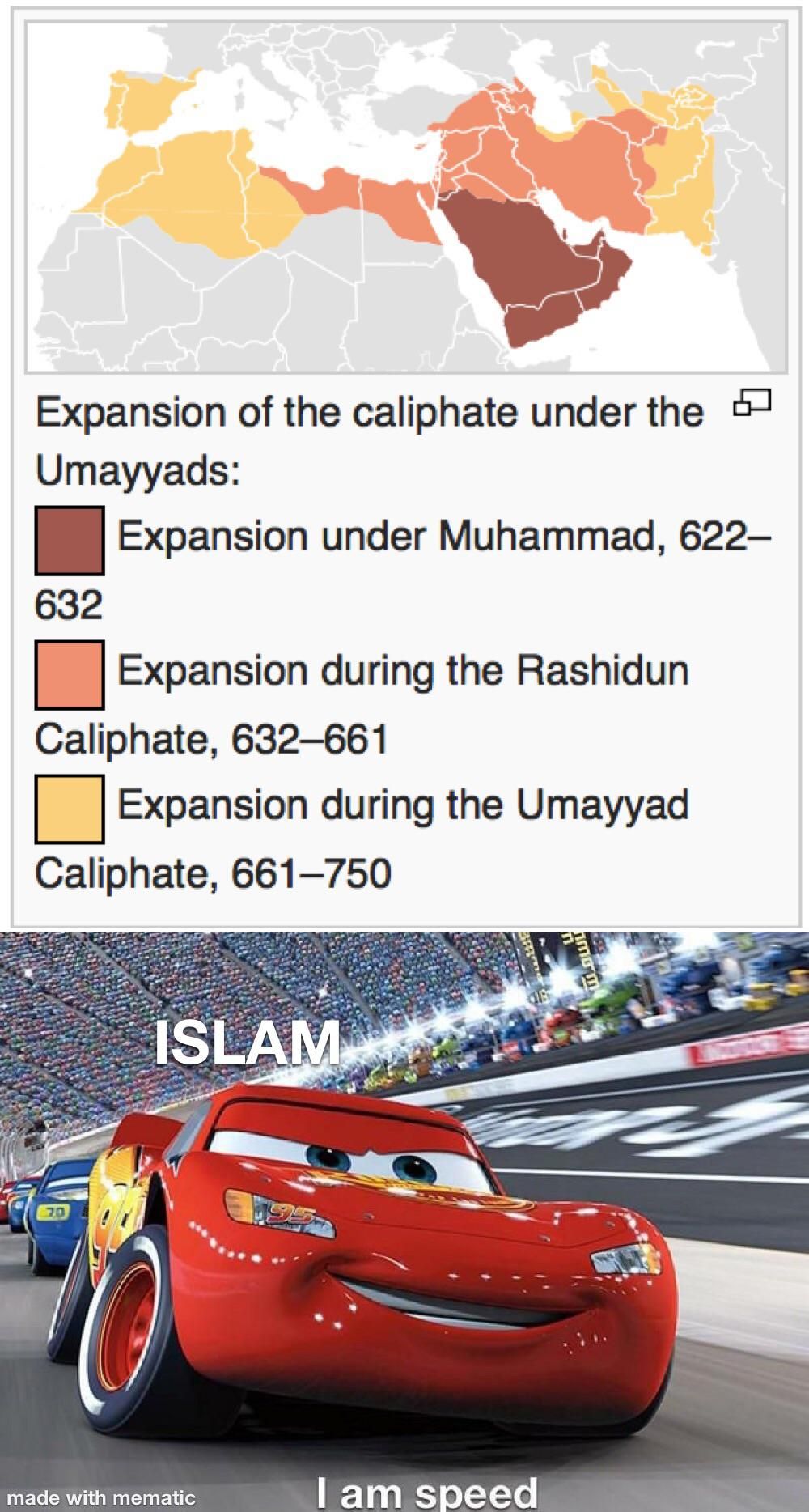 In the space of only 130 years Islam spread rapidly