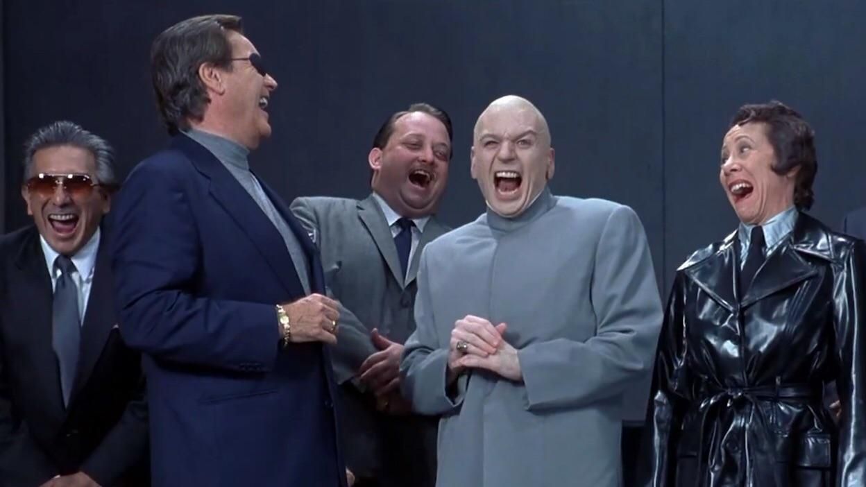 Jeff Bezos with Amazon executives laughing at warehouse workers circa 2015
