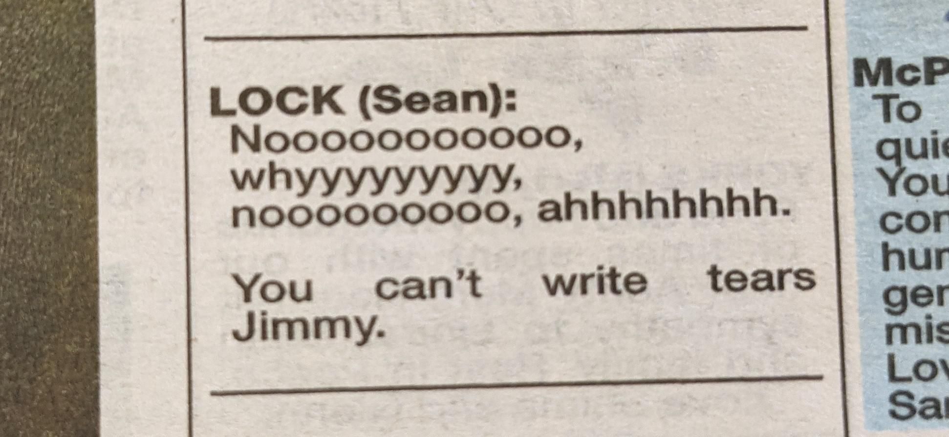 Sean Lock's obituary wishes come true in the West Australian today