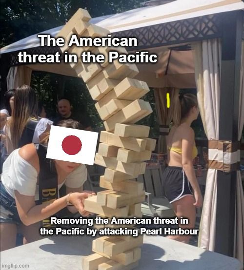 The Jenga situation has developed not necessarily to Japan's advantage