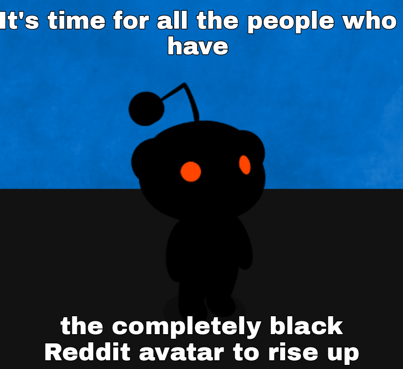 Only completely dark avatars are allowed here