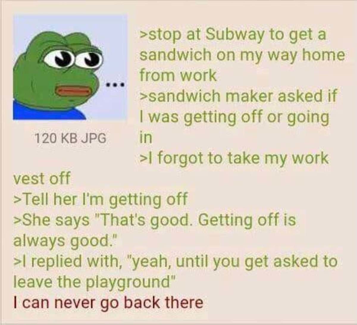 getting off