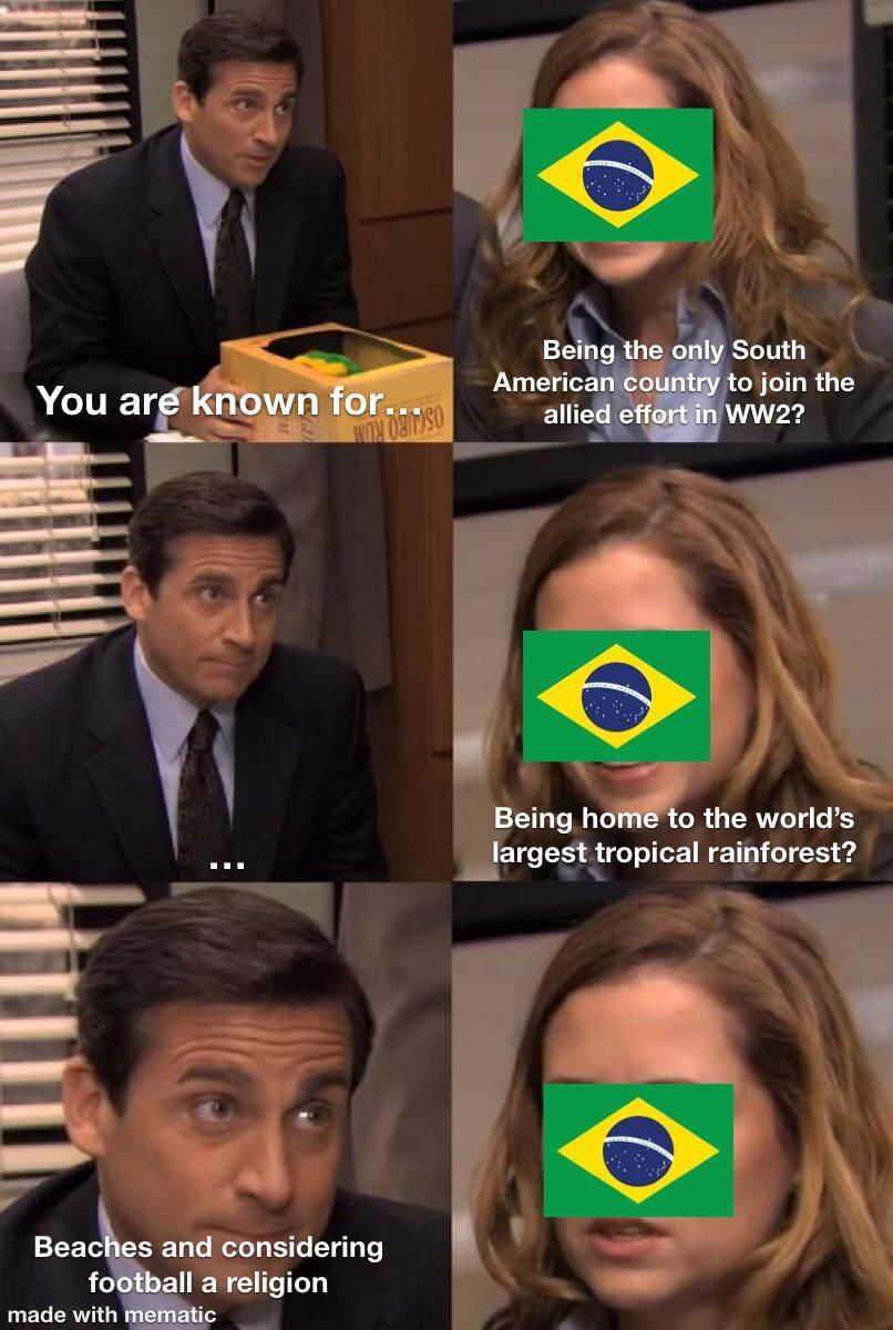 At least the country of Brazil has a good football reputation to show for it