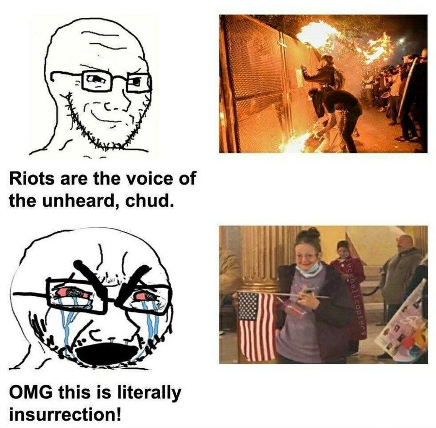 "1/6 is literally worse than 9/11 you ***ing nazis"