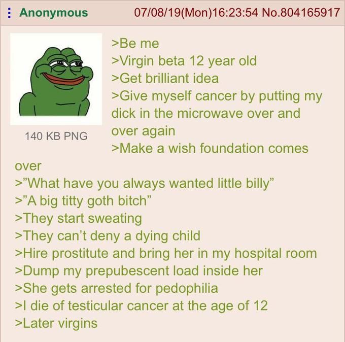 Moments before dying Anon went to post this