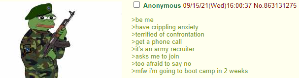 Nobody really likes the army, it's just full of shy people