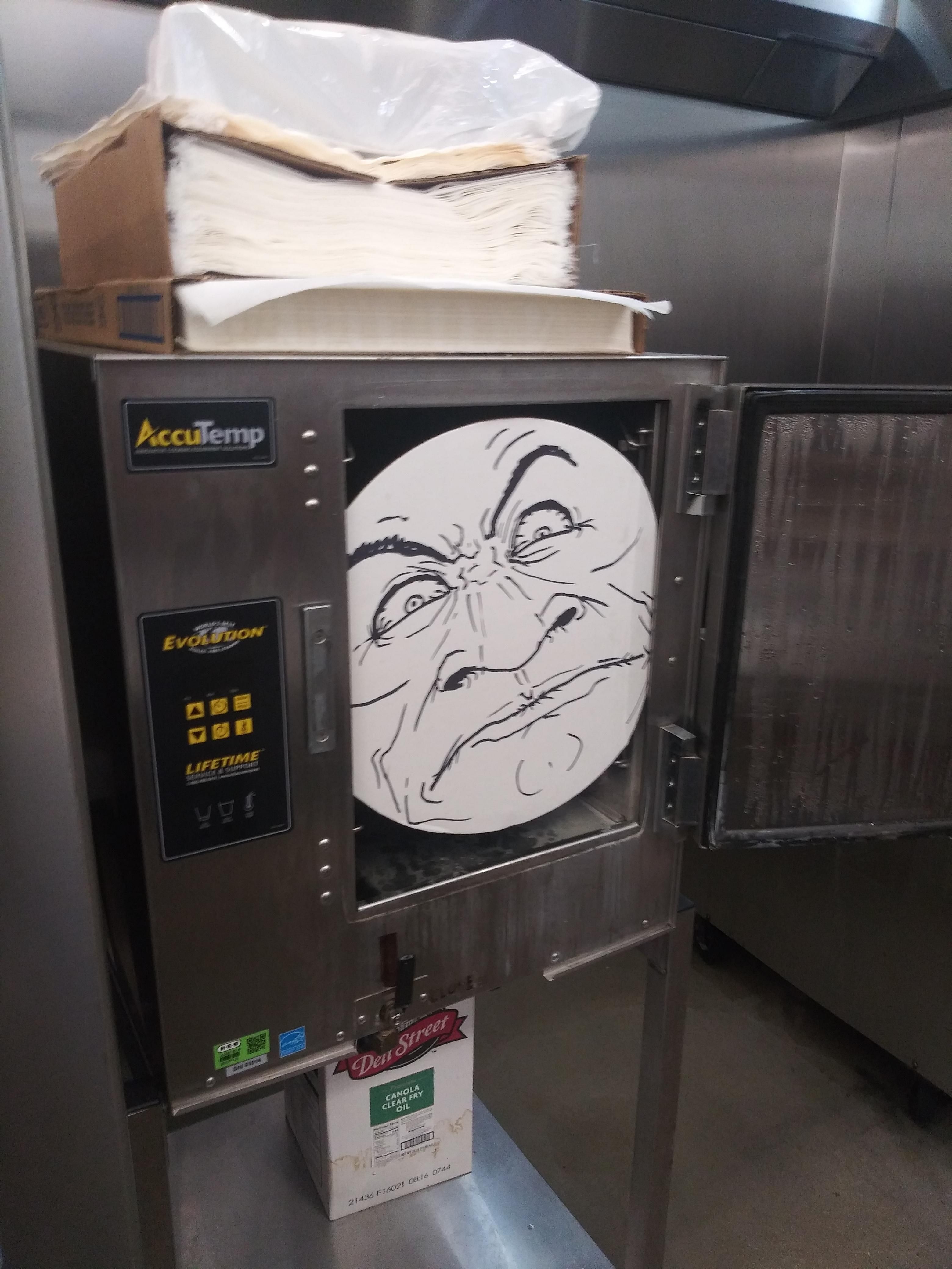 Left this in the steamer at work. Almost gave my boss a heart attack.