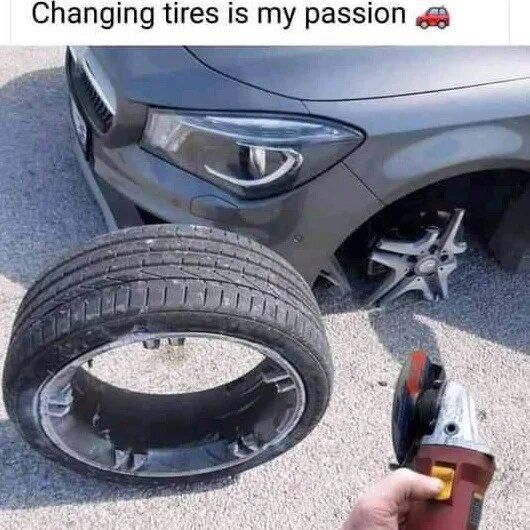 I love changing tyres.