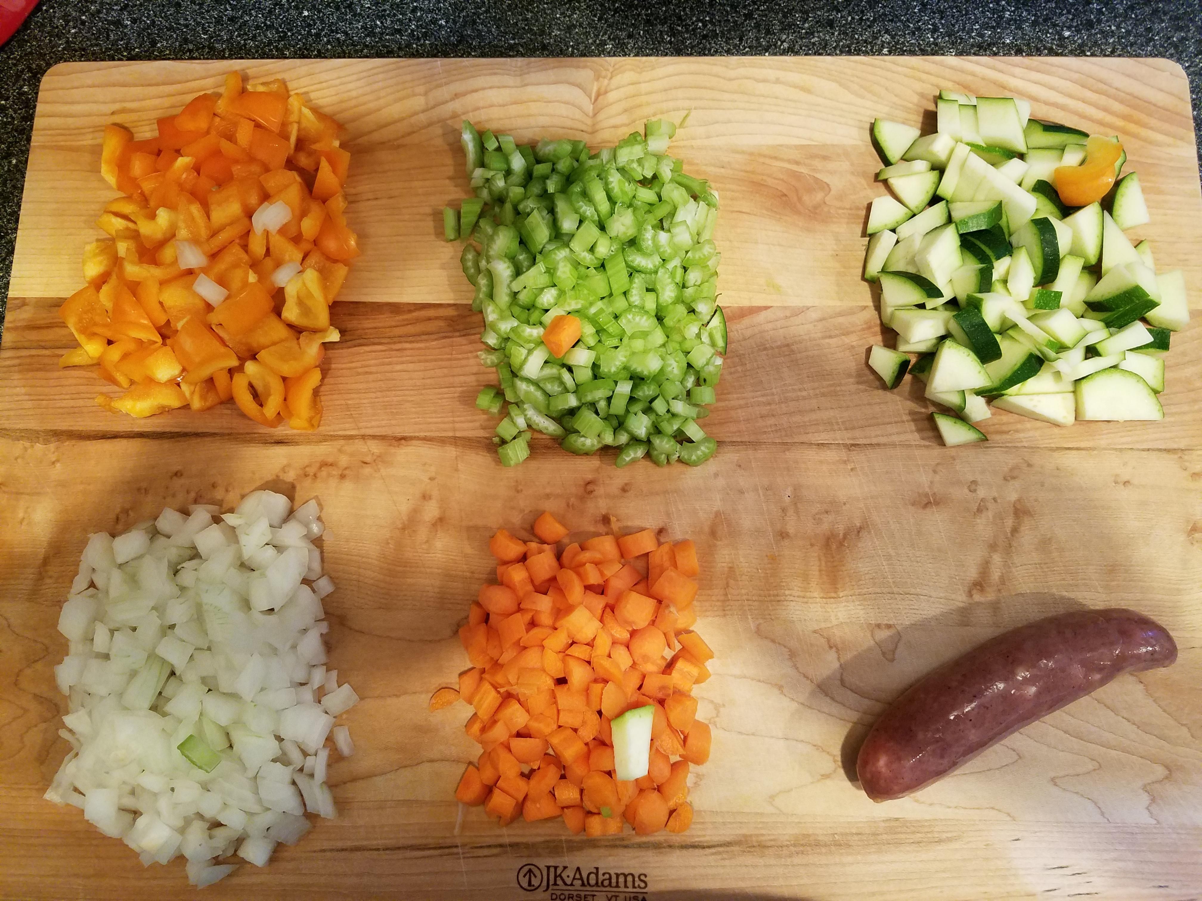 Prepping a meal for my OCD wife.
