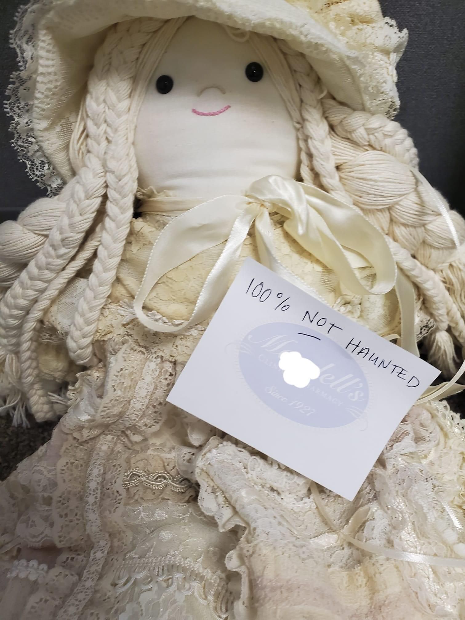 “This handmade doll was donated to a silent auction I'm working on.”