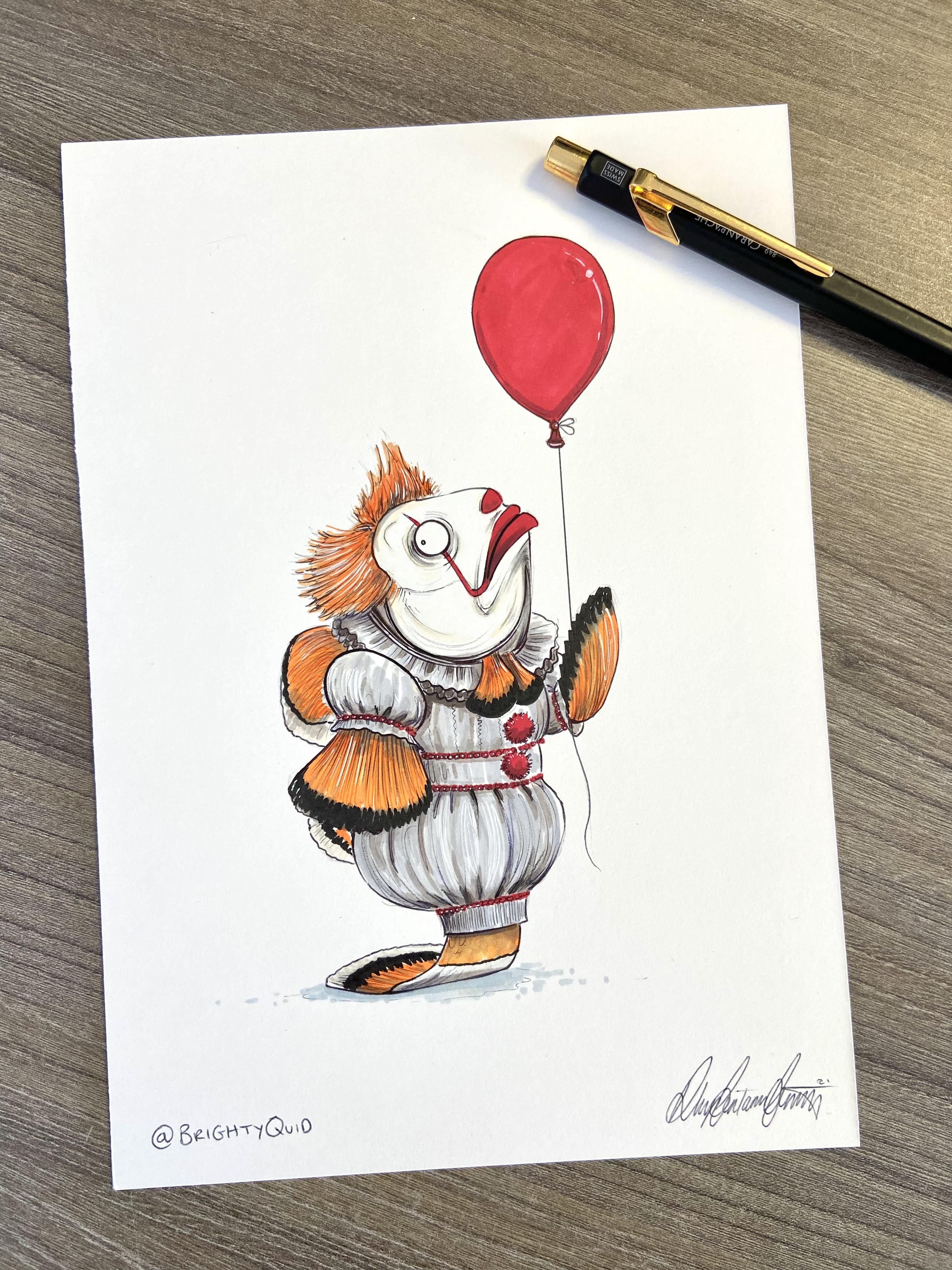 Clown Fish - Ink Drawing