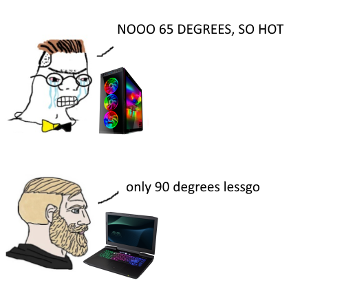 90 degrees C seems fine on a laptop