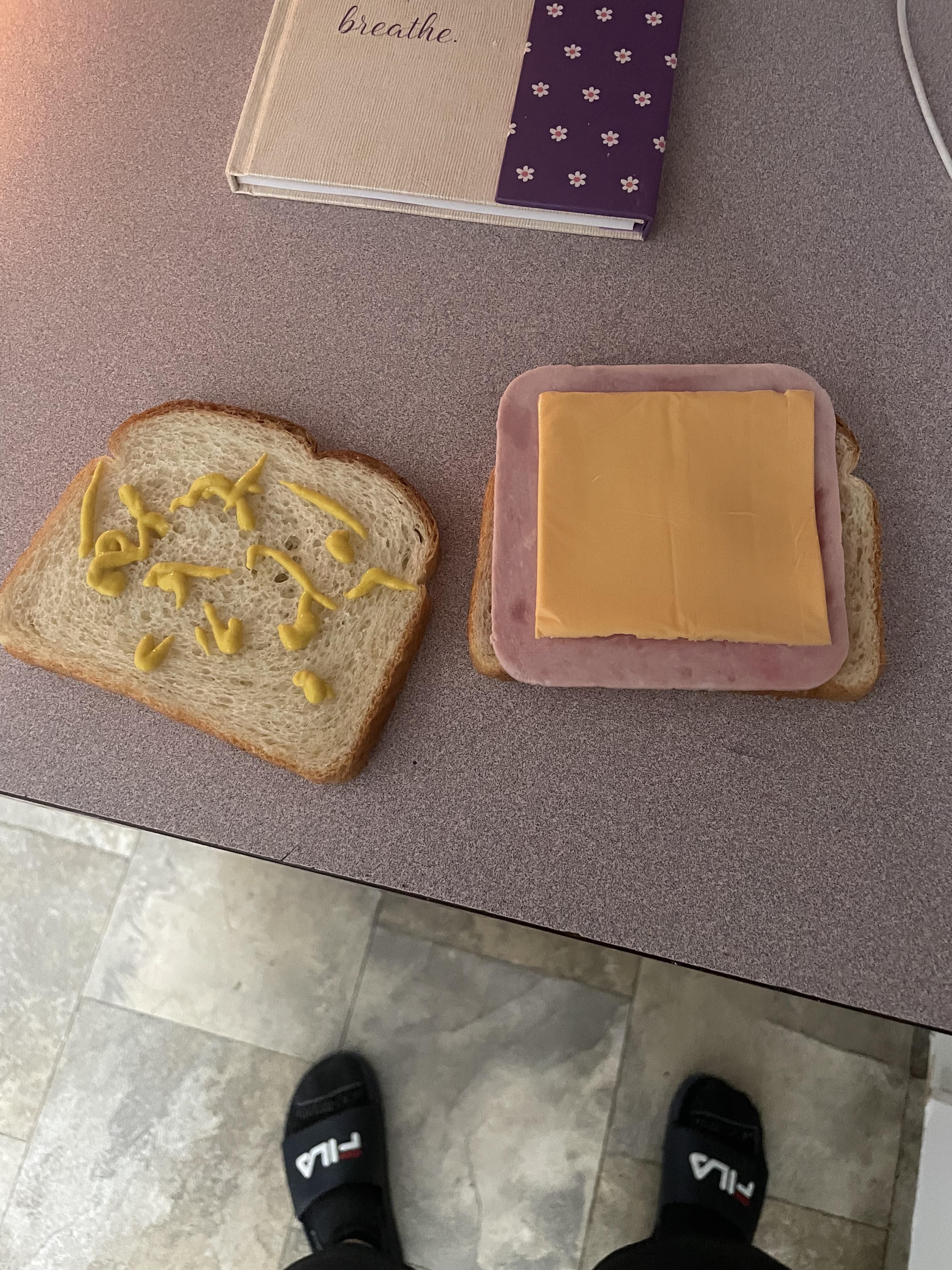 My wife says my sandwich looks sad.