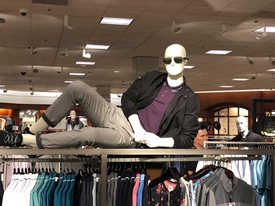 It takes a lot of effort to make a mannequin look like a douchebag, but there you have it.