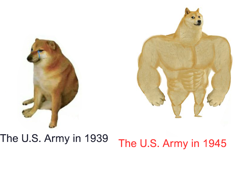 According to historian Thomas Rick, the U.S. Army in 1939 was smaller than Bulgaria's army