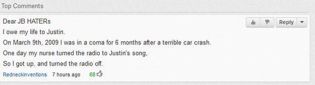 The healing powers of Justin Beiber