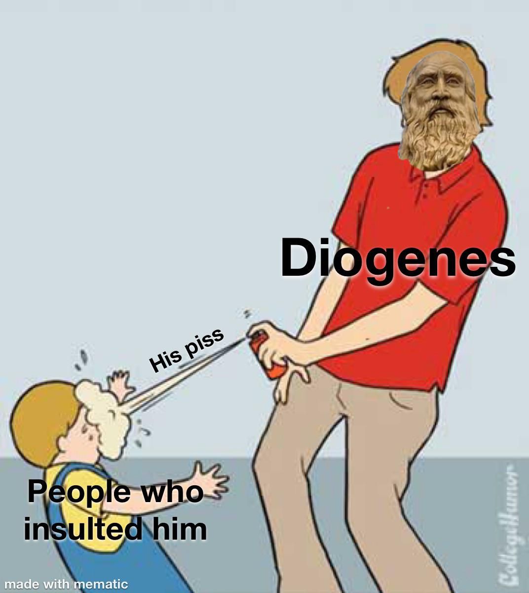 Diogenes was just expressing his anger…