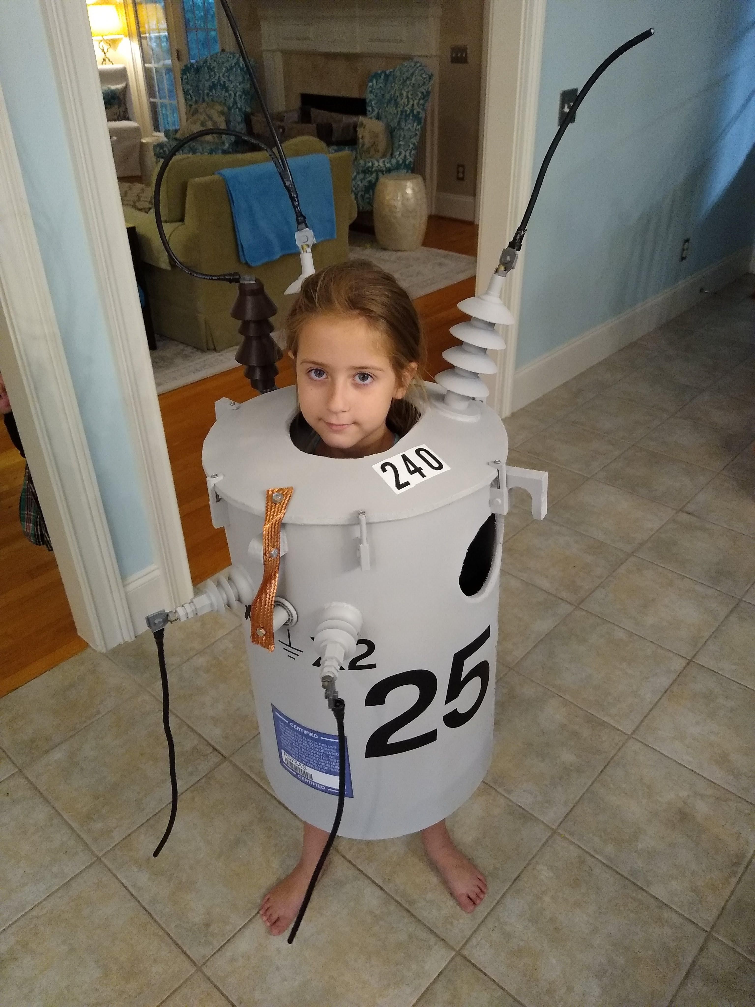 My daughter when she said she wanted to be a Transformer for Halloween.