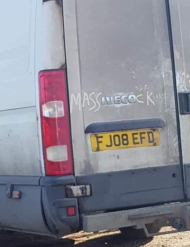 Usually writing in dirt on the back of vans isn’t that funny, but this did make me laugh.