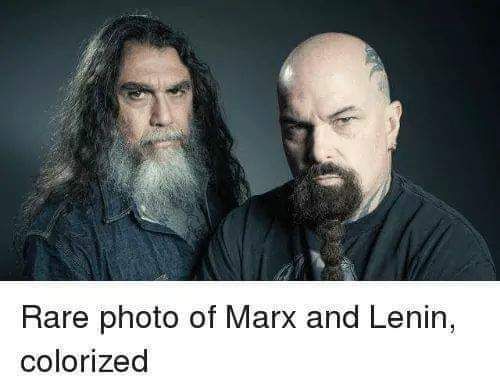 Rare photo of Marx and Lenin, 1901. colorized