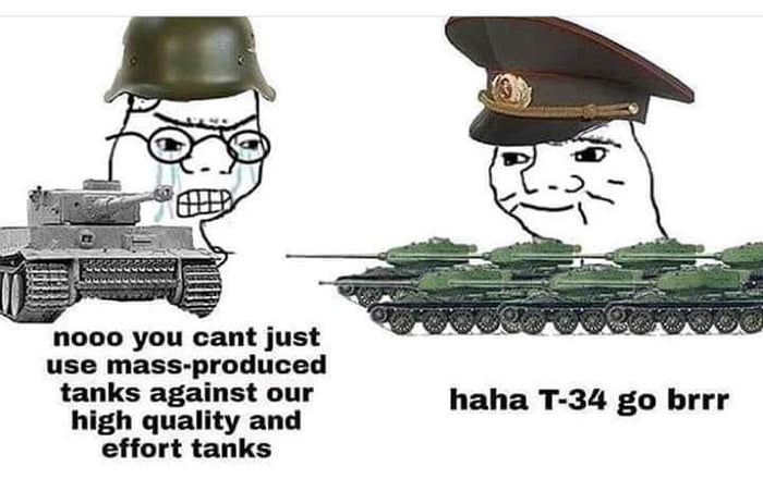 "Your cannon is useless, it's time to ram and die for the motherland comrade. This is an order."