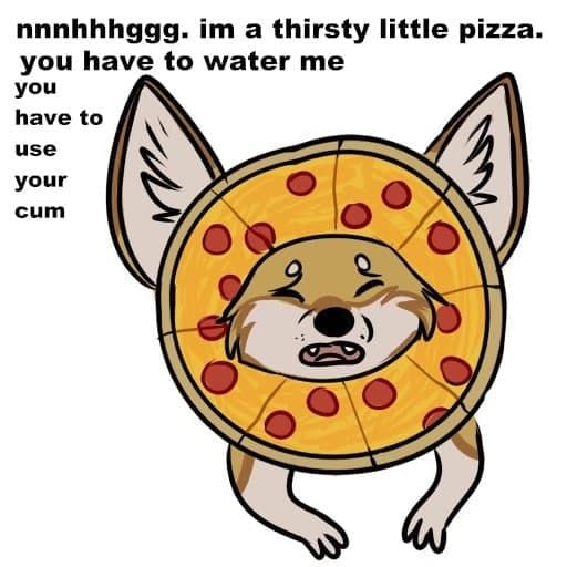 this is only the 2nd sfw version of the furry cum pizza meme I've been able to find