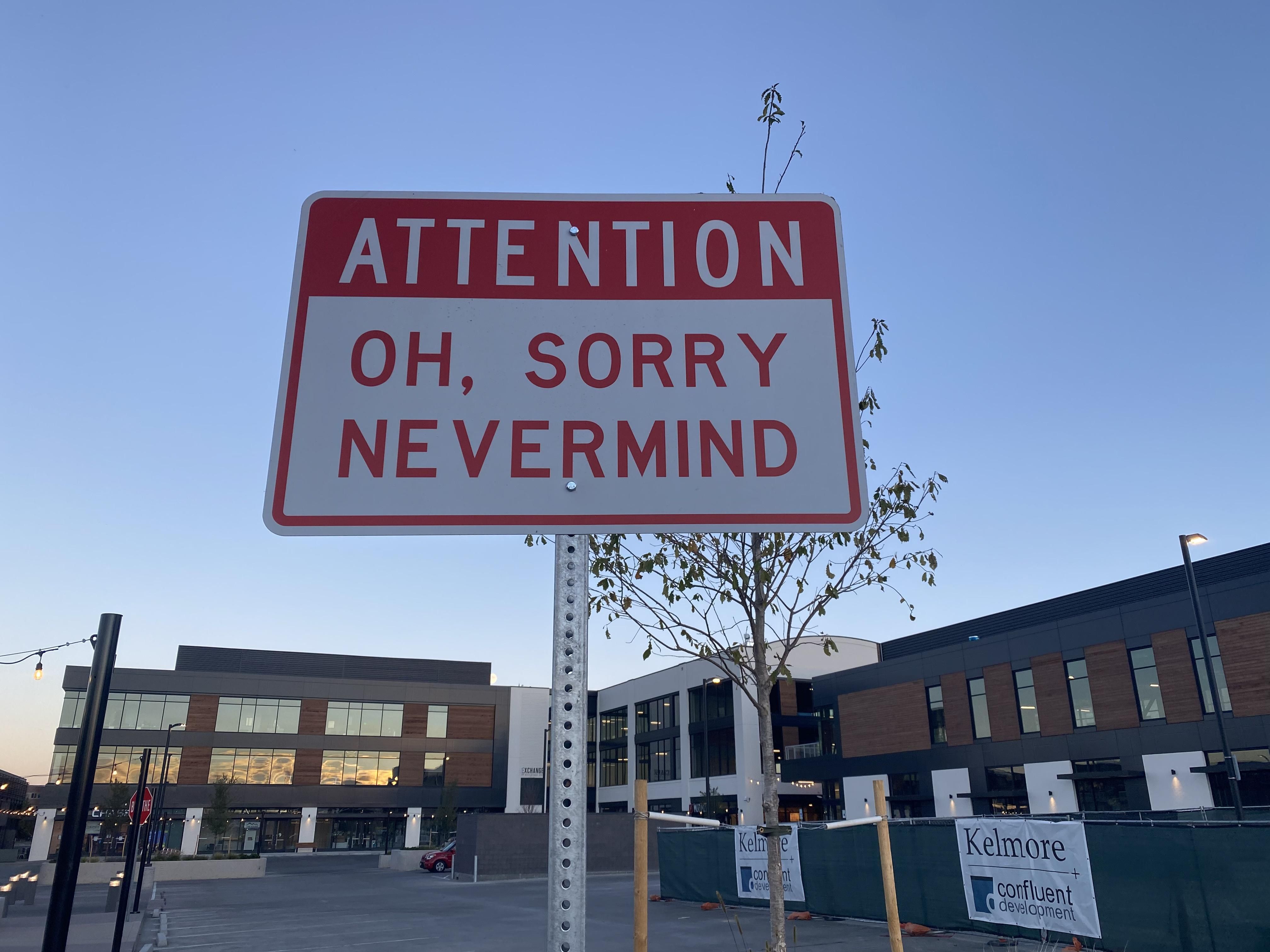 Real sign at a new development in Denver