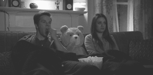 When I am watching an horror movie with my friends
