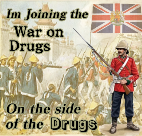 Joining the Opium war on Britain's side. Everything to clown on China