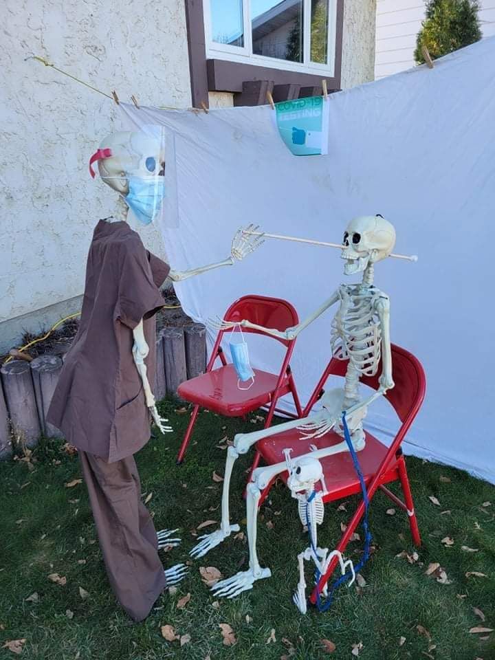 A Halloween display my step-dad constructed for this evening.