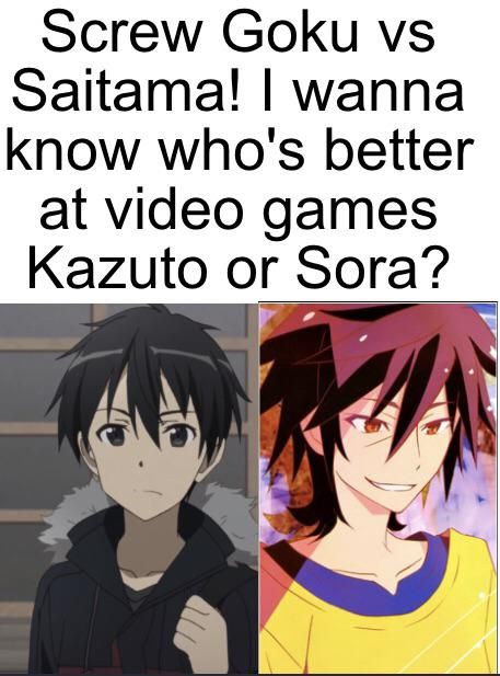 Kazuto or Sora who is better at video games